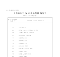 고급관리자및전문가직종해당자(별표1) 고급관리자및전문가직종해당자(별표1)